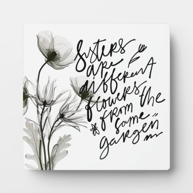 Placa Expositora "Hermanas" Plaque de 5,25" x 5,25" con caballete (Frente)