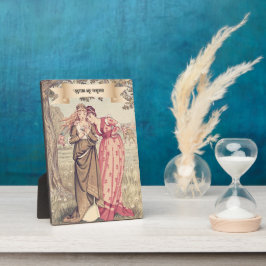 Placa Expositora Hermanas victorianas de época adoran pintura de Re