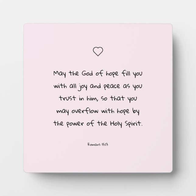 Placa Expositora Hermosa cita de la Biblia de las Escrituras Confor (Frente)