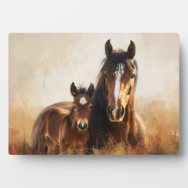 Placa Expositora Hermosa pintura de yegua y hueso