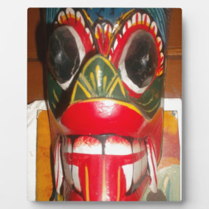 Placa Expositora Hermoso arte tradicional de máscara de fuego de Sr