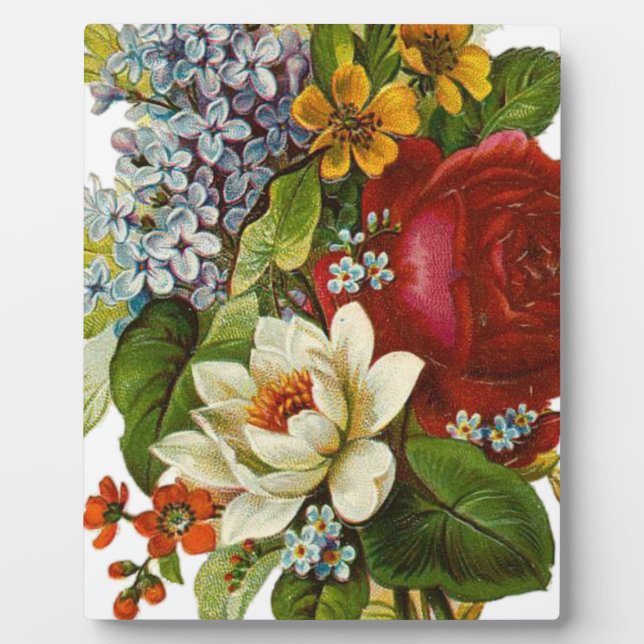Placa Expositora Hermoso Bouquet Romántico de Verano con Rosa Roja (Frente)