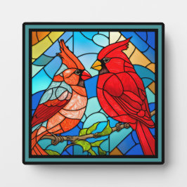Placa Expositora Hermoso cardenal rojo pájaro