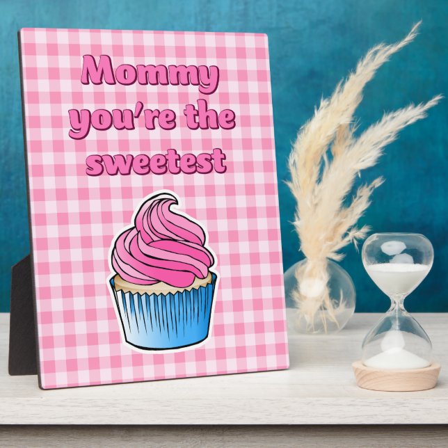 Placa Expositora Hermoso Cupcake Rosa (Lado)
