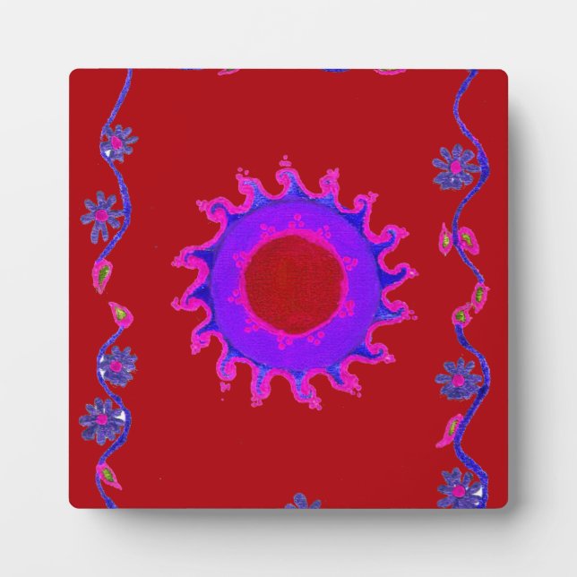 Placa Expositora Hermoso diseño de arte indio de Mehndi (Frente)