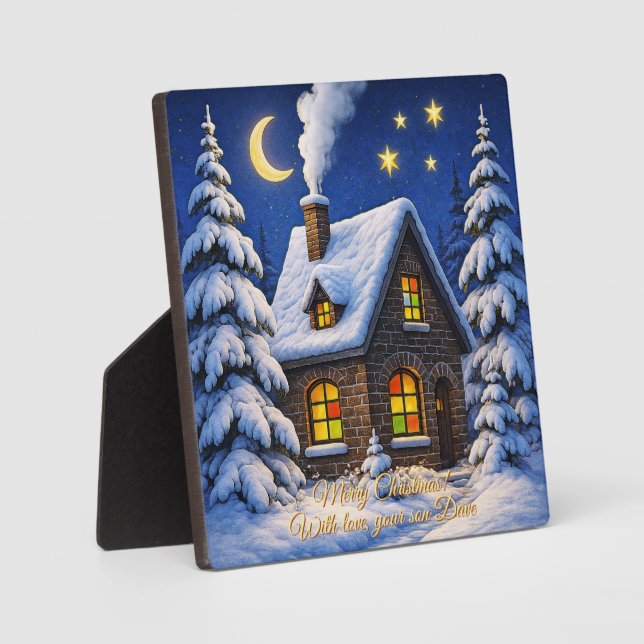Placa Expositora Hermoso saludo de Navidad (Anverso)