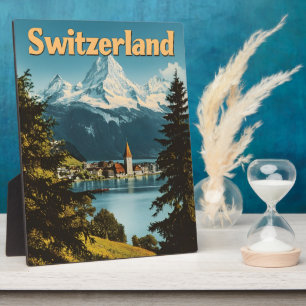 Placa Expositora Hermosos Alpes Suizos Suiza Montañas Escénicas