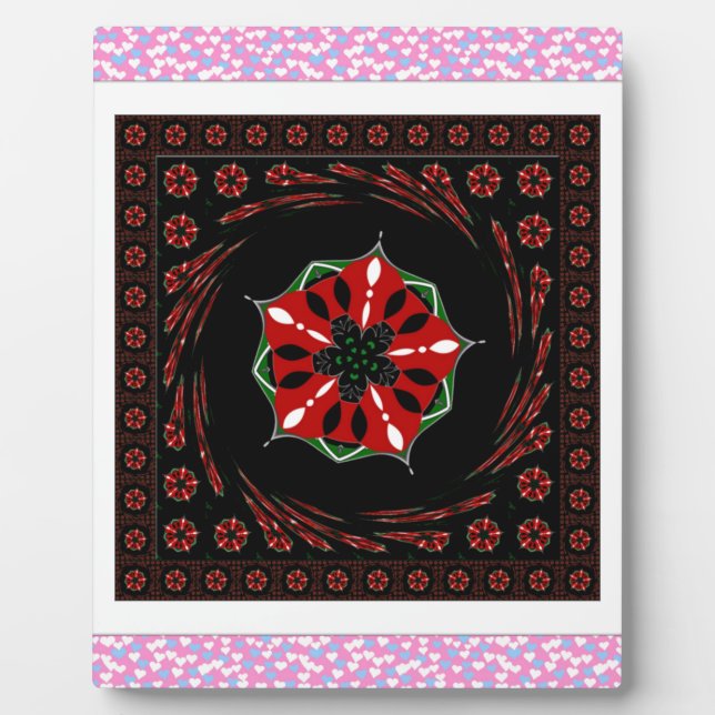 Placa Expositora Hermosos corazones blancos rosados de diseño de am (Frente)