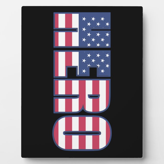 Placa Expositora Hero Bandera Americana Estrellas Rayas Azul Blanco (Frente)