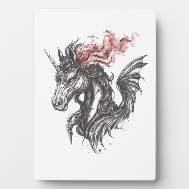 Placa Expositora Híbrido de Unicornio Dragón de Fuego (1) (Frente)