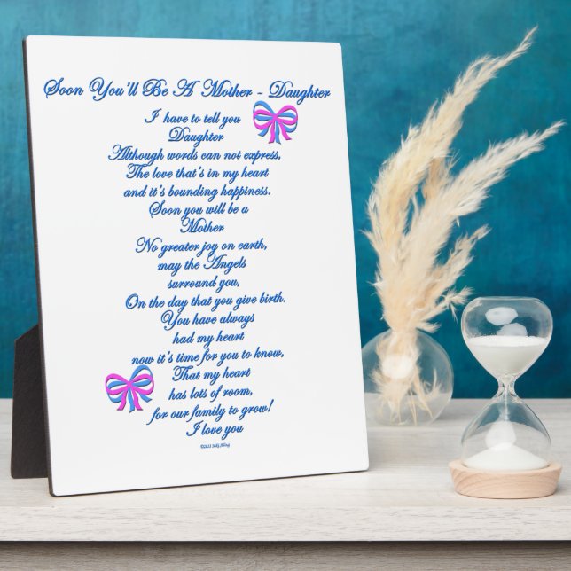 Placa Expositora Hija Esperando al primer bebé (Lado)