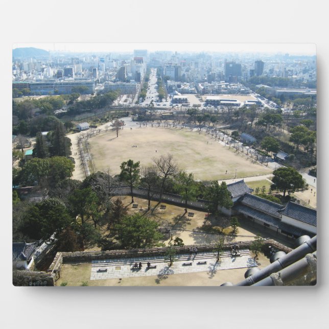 Placa Expositora Himeji, Japón (Vista desde lo alto del castillo) (Frente)