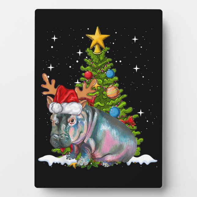 Placa Expositora Hippo Fiona Árbol de Navidad Hippopótamo (Frente)