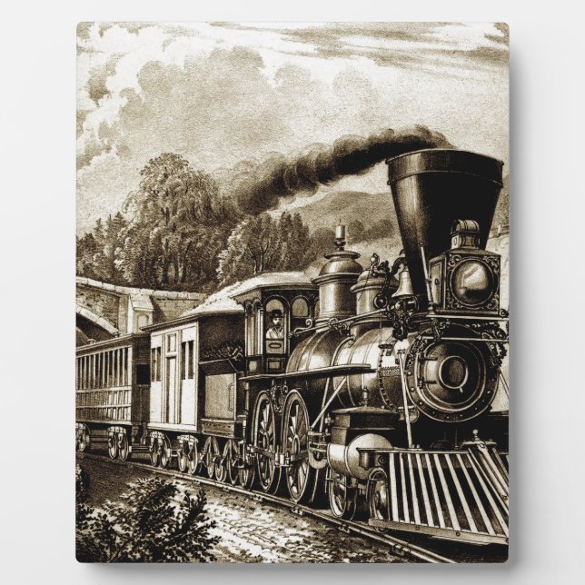 Placa Expositora Historial de locomotoras de motores de vapor (Frente)