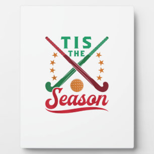 Placa Expositora Hockey sobre hierba Navidad Es la temporada jugado