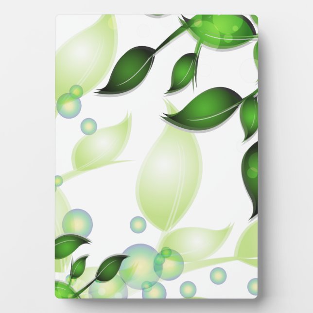 Placa Expositora Hojas de jardín frescas en blanco (Frente)