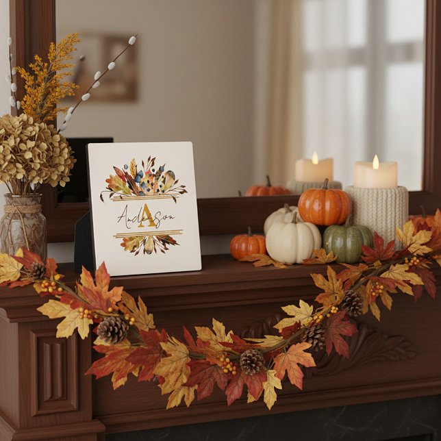 Placa Expositora Hojas de otoño enmarcan personalizadas  (Subido por el creador)