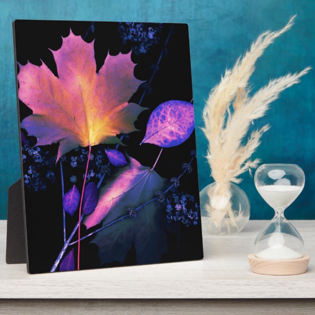 Placa Expositora Hojas otoñales en Neon (Lado)