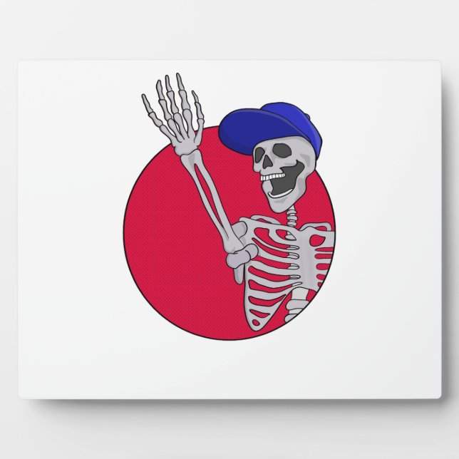 Placa Expositora Hola amigos Guay y Funny Skeleton (Frente)