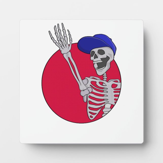 Placa Expositora Hola amigos Guay y Funny Skeleton (Frente)