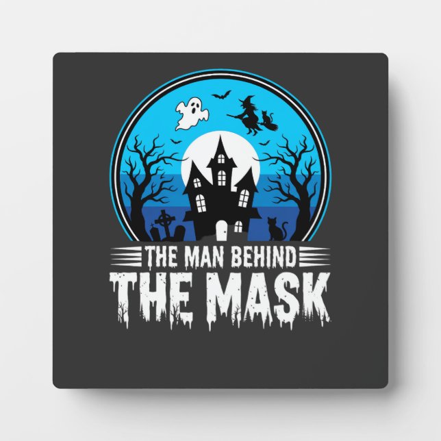 Placa Expositora Hombre de Halloween detrás de la Casa Embrujada de (Frente)