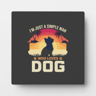 Placa Expositora Hombre Simple Que Ama Silueta De Perro Atardecer P