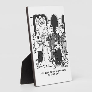 Placa Expositora Hombre trata de proponer a novia en un Boda - Grac