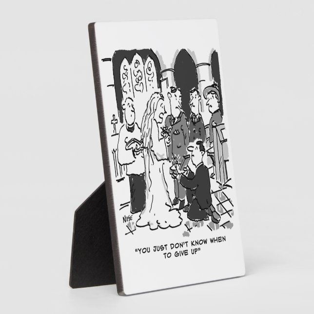 Placa Expositora Hombre trata de proponer a novia en un Boda - Grac (Lado)