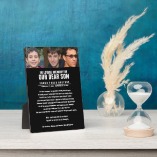 Placa Expositora Homenaje conmemorativo a los funerales fotos de po