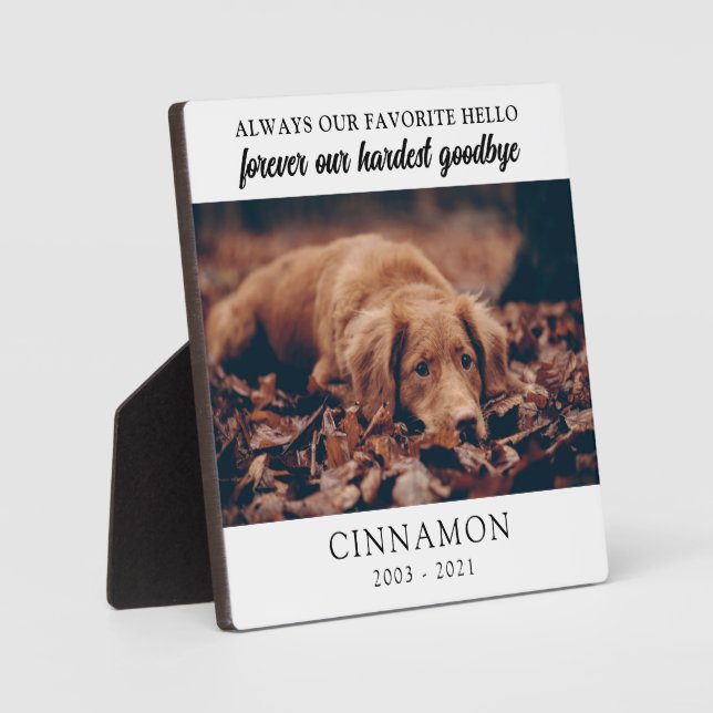 Placa Expositora Homenaje favorito de los perros fotográficos con e (Anverso)