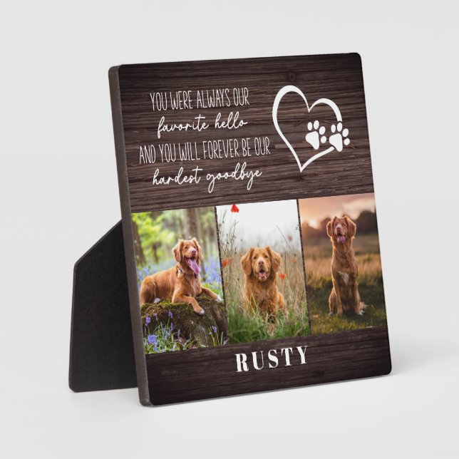 Placa Expositora Homenaje favorito de Mascota de Adios Difícil (Anverso)