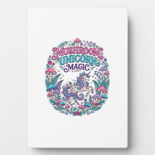 Placa Expositora Hongo Unicornio Magia Unicornio Colorido Arte POD