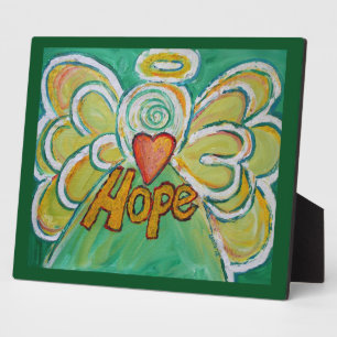 Placa Expositora Hope Inspirador Angel Pintando Poema Plaque