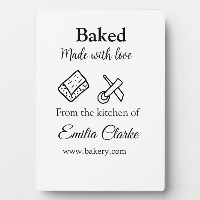 Placa Expositora Horneado con la panadería de amor el negocio agreg (Frente)