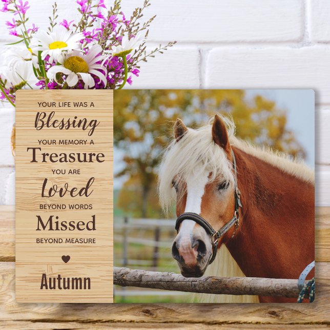 Placa Expositora Horse Memorial Equestrian Keepsake (Subido por el creador)