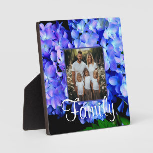Placa Expositora Hortensias florales azul púrpura elegantes