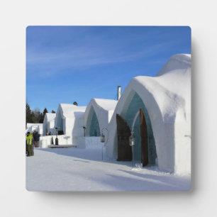 Placa Expositora Hotel de Glace, Quebec, Canadá