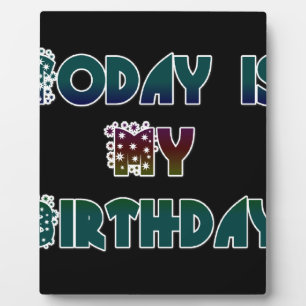 Placa Expositora Hoy es mi arte de cumpleaños