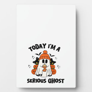 PLACA EXPOSITORA HOY SOY UN SERIO FANTASMA CAFE CALABAZA HALLOWEEN