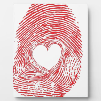 Placa Expositora huella roja con corazón