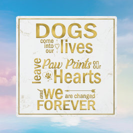 Placa Expositora Huellas de Perro en Nuestros Corazones Tributo Mem