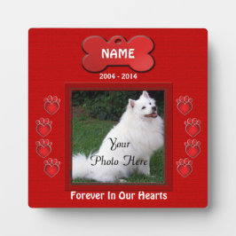 Placa Expositora Huellas Rojas Personalizadas