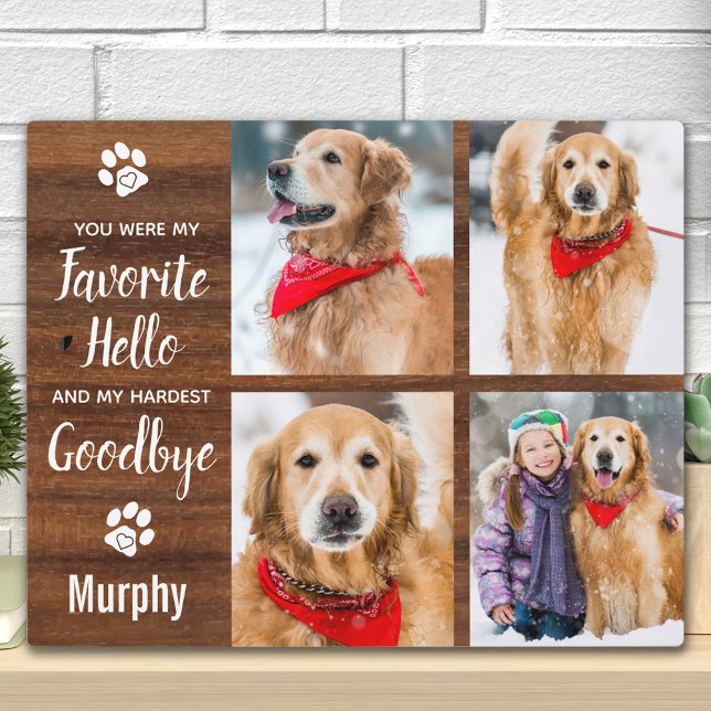 Placa Expositora Huellas Rústicas Personalizadas Foto Memorial de M (Subido por el creador)