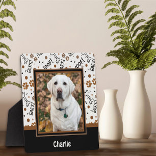 Placa Expositora Huesos de corteza de perro cúrcuta Foto Nombre per