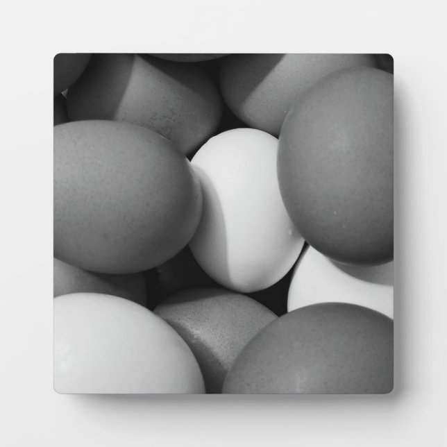 Placa Expositora Huevos de Gallina en Blanco y Negro (Frente)