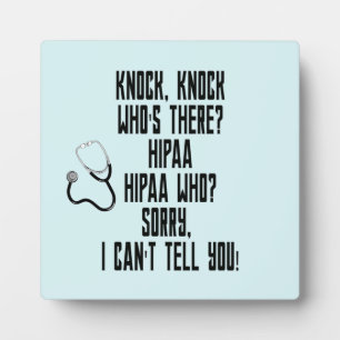Placa Expositora Humor de HIPAA