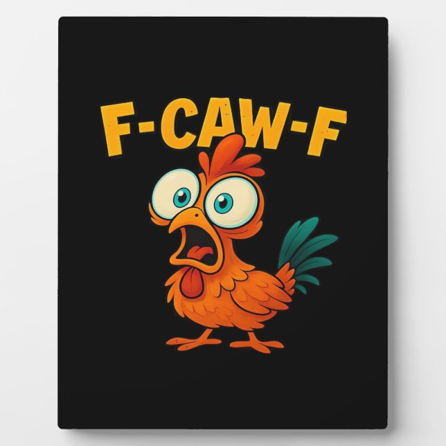 Placa Expositora Humor Gracioso Cuervo F-Caw-F Gótico (Frente)