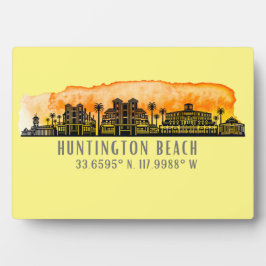 Placa Expositora Huntington Beach City Silhouette Tabletop
