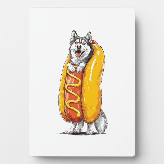 Placa Expositora Husky de perro caliente � Disfraz divertido de com (Frente)