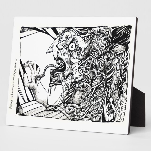 Placa Expositora Huyendo de terror de una habitación vacía... (Lado)